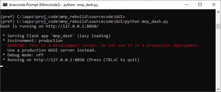 screenshot van MNP in CMD