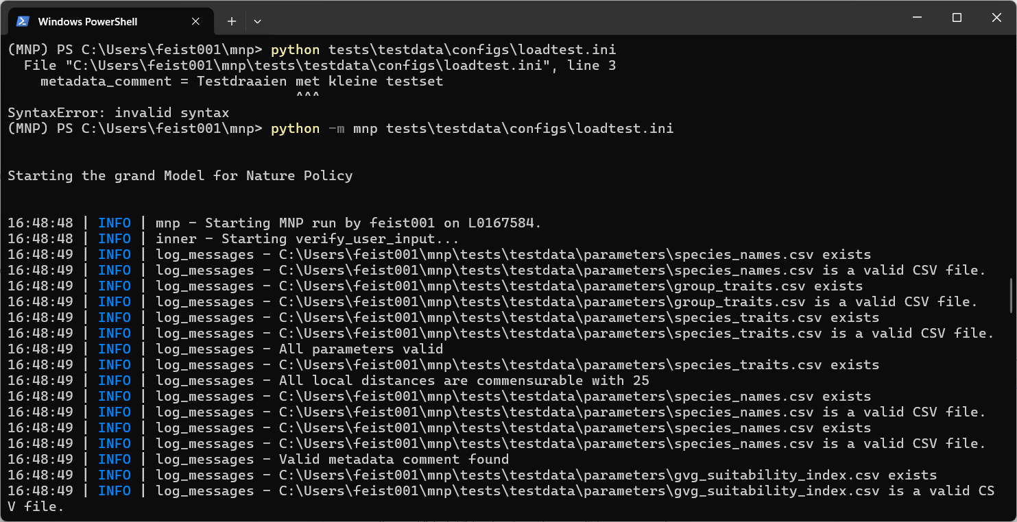 screenshot van MNP in CMD